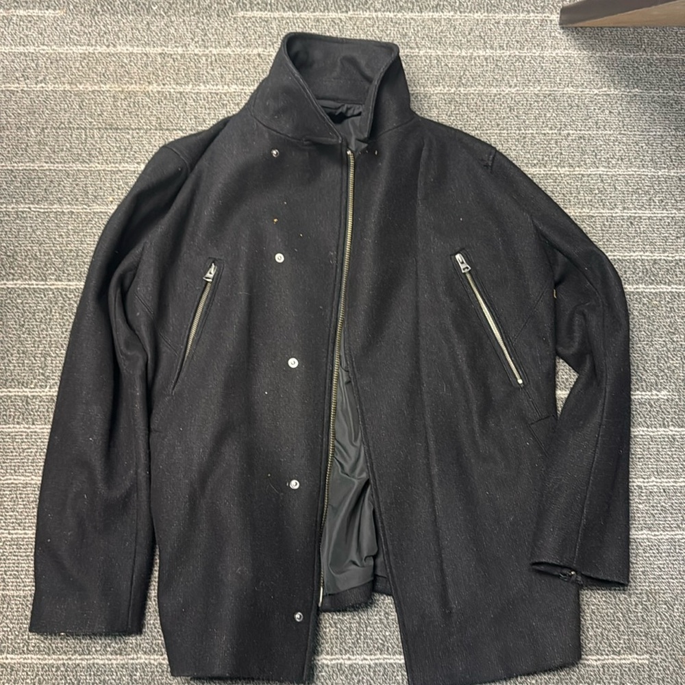 Men’s Theory Brand Zipper Pea Coat